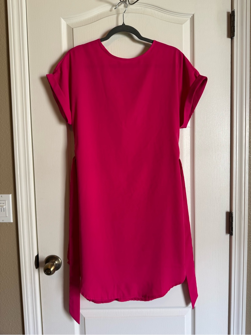 SHEIN Bright Pink Short Sleeve Shift Dress